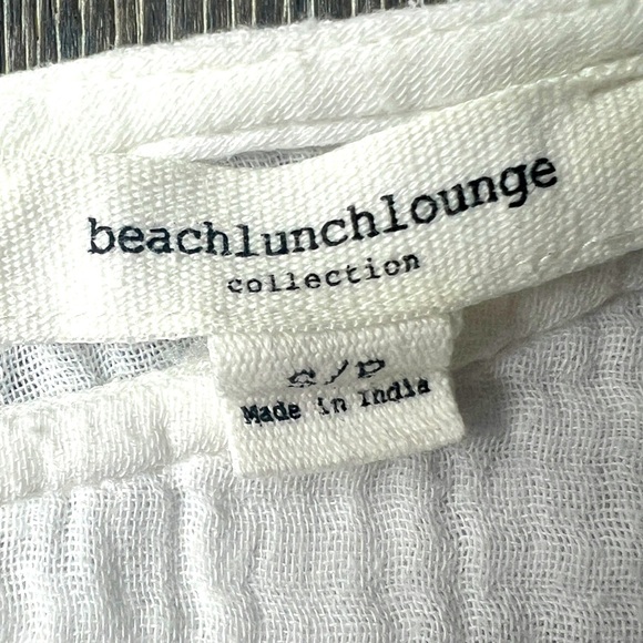 Beachlunchlounge white gauze ruffle short sleeve shirt top coverup size small - Picture 8 of 11